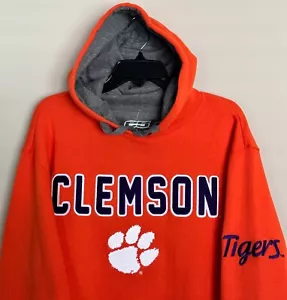 Neu Clemson Tigers Herren Hoodie Größe LARGE genähte Buchstaben orange Kapuzenpullover - Bild 1 von 6