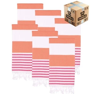 Turkish Beach Towel Bulk Case of 12 (38" x 71") Oversized, Quick-Dry, Sand-Free - Picture 1 of 86