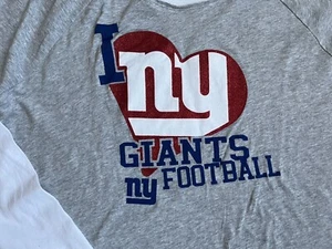 NUEVO CON ETIQUETAS Camisa Reebok Mujeres NY Giants Brillo Corazón Cuello Redondo Mangas Largas L, X - Imagen 1 de 4