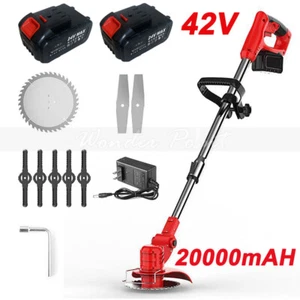 Cordless Grass String Trimmer Cutter Electric Weed Whacker Lawn Mower +2 Battery - Picture 1 of 7