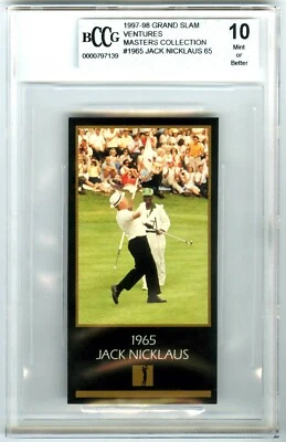 JACK NICKLAUS~1998 CHAMPIONS of GOLF 1965 MASTERS BCCG-10 MINT+ GRADED PGA CARD - Image 1 of 2