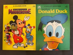 Disney Mickey Mouse Mousercise Golden Coloring Book 1983 Donald Duck Activity - Picture 1 of 3