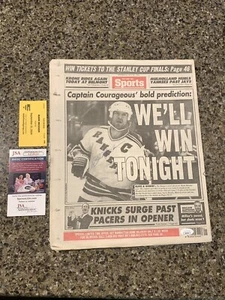 Mark Messier 1994 NY Rangers Signed NY Post Newspaper original white paper - Picture 1 of 2
