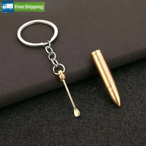 Brass Ear Cleaning Tool Keychain - Portable Ear Spoon with Keyring Design - Picture 1 of 3
