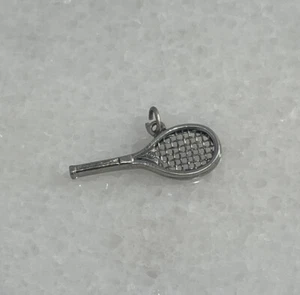 Sterling Silver 925 JMF Detailed Tennis Racket Sport Charm Pendant - Picture 1 of 4