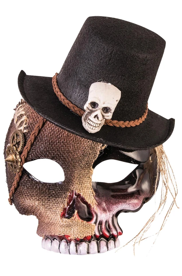 Voodoo Witch Doctor Skull Mask with Hat - Image 1 of 1