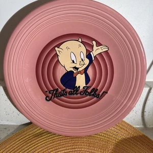 Vintage Fiestaware Rose Dinner Plate Looney Tunes Porky Pig - Picture 1 of 7