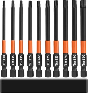 10-teiliges S2 Stahl Stern Bit Set für Schlagschrauber, 4 Zoll langer Torxkopf 100 mm  - Bild 1 von 7