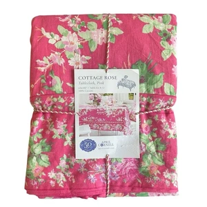Tovaglia April Cornell Cottage Rosa Floreale 60x102 Cotone Giardino NUOVA - Foto 1 di 6