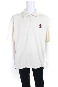 Deus  Mens Short Sleeves Polo Shirt White Cotton Size Medium - Picture 1 of 5