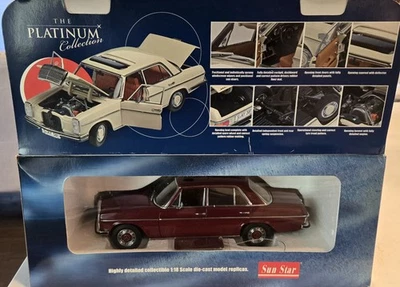 1/18 Sunstar Platinum Mercedes-Benz W115 Stritch 8 Maroon Diecast **READ** - Image 1 of 4