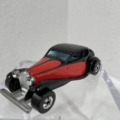 VINTAGE 1980 Hot Wheels 37' Bugatti Black Red Car Mattel Hong Kong LOOSE USED - Image 1 of 4