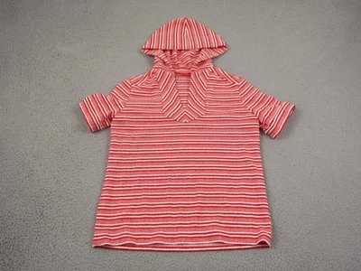 Sudadera con capucha True Vintage para mujer pequeña roja a rayas tejida manga corta pulóver años 60 Foto 1 de 4