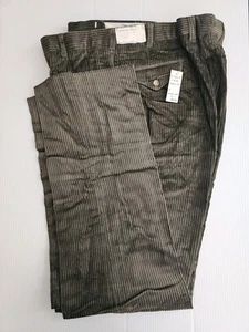Pantalones de pana plisados gruesos verde oliva talla 38x36 Brooks Brothers vintage nuevos con etiquetas - Imagen 1 de 7