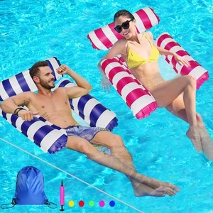 2-Pack Water Lounger Chair, Inflatable Float, Multi-Purpose Hammock for Pool ... - Picture 1 of 8
