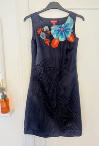 Size 10 Monsoon Dress Navy Floral Dress - Picture 1 of 4