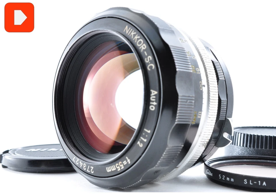 Objectif Nikon Nikkor-S.C Auto 55 mm f/1,2 non-Ai #73427 MF pour monture F Ex... - Photo 1/4