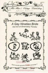 A Gay '90's Bride Hot Iron Embroidery Transfers by MaMaw's Vintage Embroidery - Picture 1 of 1