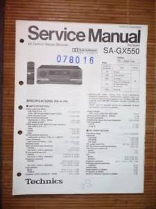 Receptor Technics SA-GX550 manual de servicio, ORIGINAL - Imagen 1 de 1