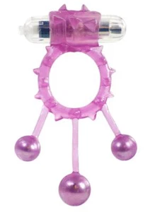 ME YOU US Ball Banger Vibrating Cock penis-ring with Metal Hanging Balls Purple - Picture 1 of 3