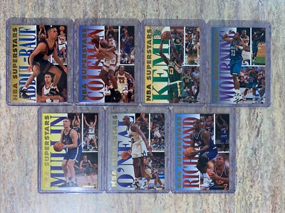 1993-94 FLEER NBA SUPERSTARS BASKETBALL PARTIAL SET 7 CARD LOT - Image 1 of 4