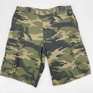 Boulder Creek Trading Co Mens Side Elastic Cargo Shorts Green Camo Sz 44 Tall - Picture 1 of 6