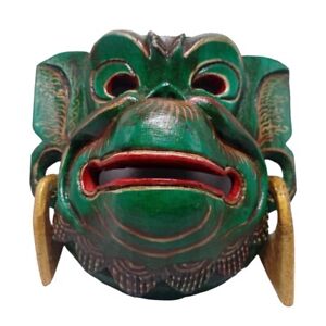 Indonesia Balinese Monkey Wooden Mask Green Barong Wall Art Hanging Last one!!