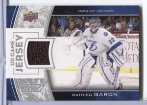 Mathieu Garon Lightning UD Game Jersey GJ-GA Upper Deck 2013-14 033120DBCD - Imagen 1 de 2