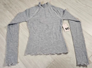 SO Girls Long Sleeve Top XS Pullover Tee Stretch Gray - Picture 1 of 9