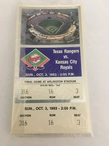 Texas Ranger vs Kansas City Royals Final Game Ticket Stub - Picture 1 of 1