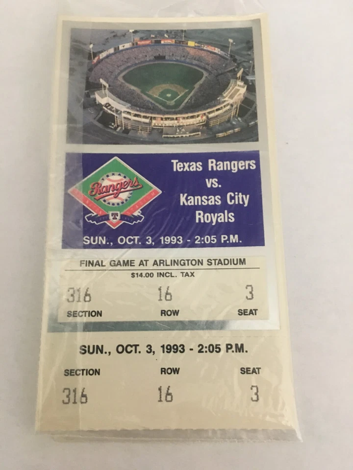 Texas Ranger vs Kansas City Royals     Final Game Ticket Stub - Image 1 of 1