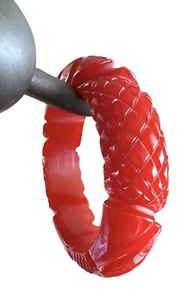 Bakelite Bangle Cherry Red - Picture 1 of 12
