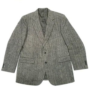 Blazer De Colección Towncraft Espiga Tweed Hombres 44L Gris Lana Shetland Abrigo Deportivo EE. UU. - Imagen 1 de 14