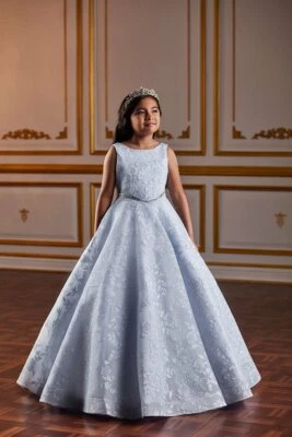Tiffany Princess 13573 Sky Blue Girls Pageant Gown Dress sz 14 AUTHENTIC! - Image 1 of 4