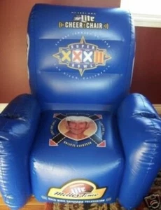Vintage Super Bowl XXXII Miller Lite NFL Cheer Chair Inflatable NEW Sealed - Picture 1 of 6