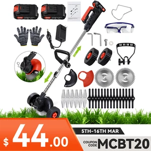 Cordless Electric Grass String Trimmer Lawn Cutter Brush Mower Whipper Snipper - Picture 1 of 13