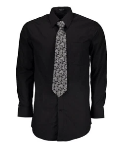 Men's Dress Shirts With Matching (Random design) Tie Set Cotton-Blend Shirt Set - Picture 1 of 20