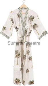 Luxury Cotton Kimono Robe | Soft Spa Bathrobe | Lightweight Hotel Quality - Picture 1 of 6