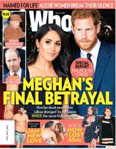 Who Magazine January 27 2020 Meghan and Harry Liam Hemsworth Aisha Dee Clueless - Picture 1 of 12
