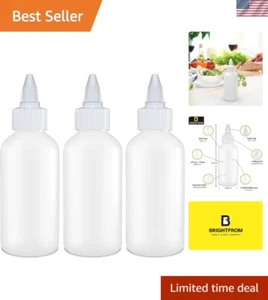 Reusable 4 oz Condiment Squeeze Bottles for Ketchup, Mustard & Crafts - 3 Pack - Picture 1 of 6