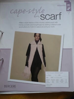 Cape Style Scarf Knitting Pattern from Bergere de France Magazine - Image 1 of 2