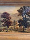 TREES & MOUNTAINS FRAMED ANTIQUE PRINT EARLY 1900'S 10 1/2” X 8 1/2”
