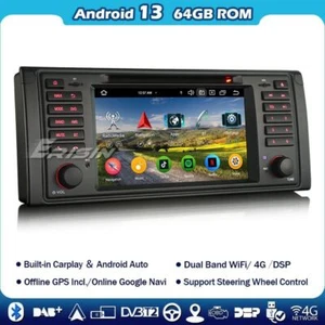 8-Kern Android 13 CarPlay Autoradio DAB+Navi SWC DVD Radio BMW 5er E39 GPS 64GB - Bild 1 von 20