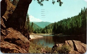 1970s MT Postcard Three Devils Camp Area Missoula Montana Lewis Clark Highway - Picture 1 of 2