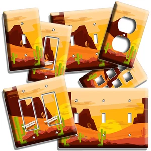 SCHÖNER SONNENAUFGANG SÜDWEST CANYON KAKTUS LICHTSCHALTER STECKDOSE PLATTEN ZIMMERDEKO - Bild 1 von 34