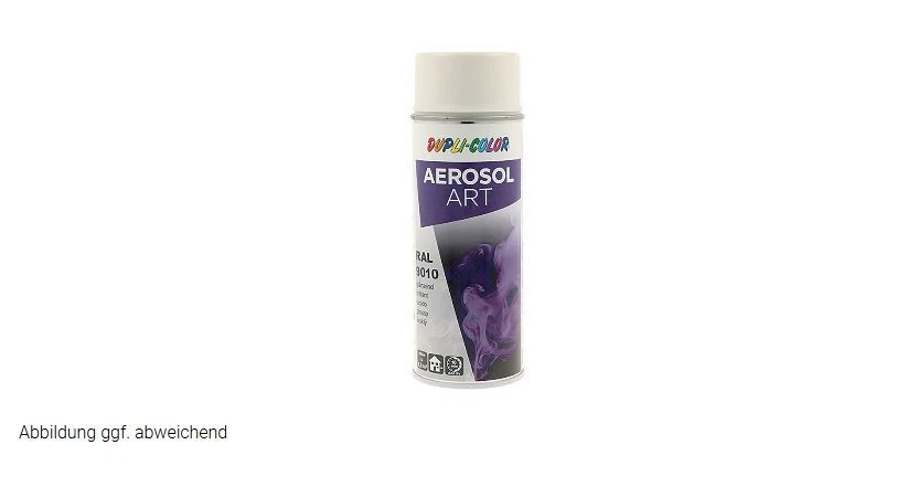 Buntlackspray AEROSOL Art reinweiss glänzend RAL 9010 400ml Spraydose - Bild 1 von 1