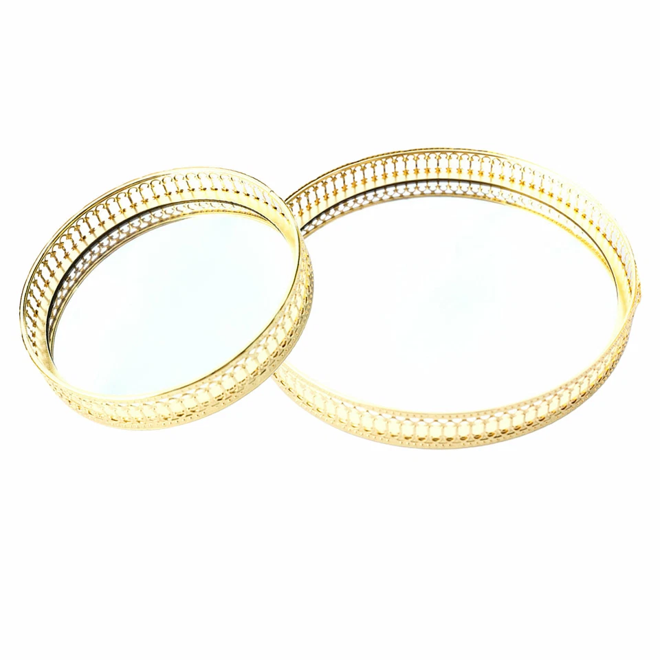 Candle Mirror Base Glass Tray Serving Jewelry Decorative Vanity Tray Holder - Image 1 of 1