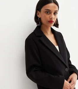 NewLadies Black Formal Coat Longline 3/4 Jacket, Size UK 8, Winter Jacket - Picture 1 of 9