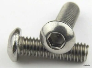 Tornillos de cabeza de botón de zócalo Allen pernos de zócalo A2 ACERO INOXIDABLE M4 M5 M6 M8 - Imagen 1 de 3