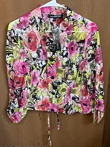 Linear Pink Floral Lace Jacket Women's Size Large NWT - Picture 1 of 6